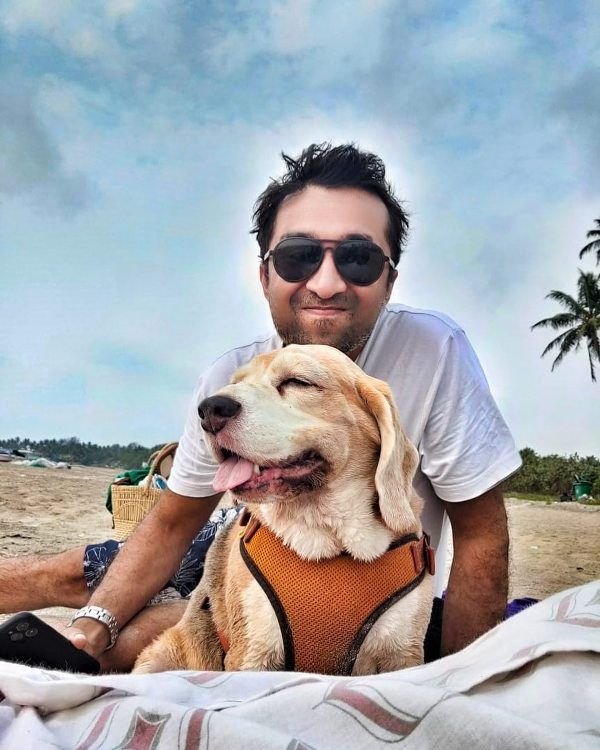 Siddhanth Kapoor with his pet dog Bella