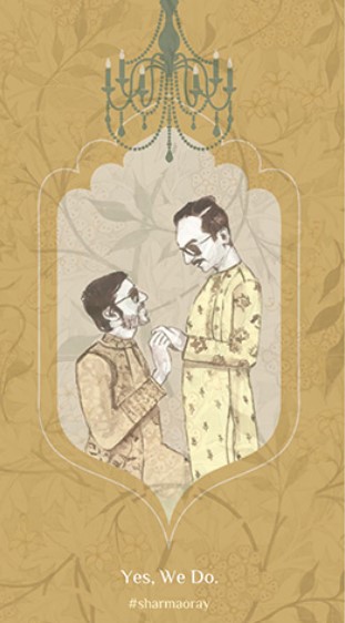 The wedding card of Abhishek Ray and his partner