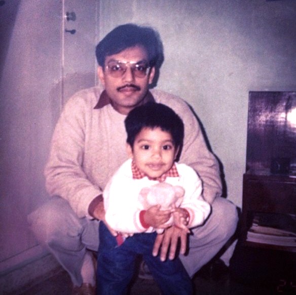 A childhood picture of Ankita Bansal with her father