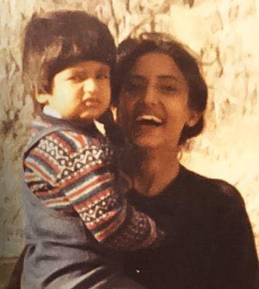 A childhood picture of Jaiveer Shergill with his mother