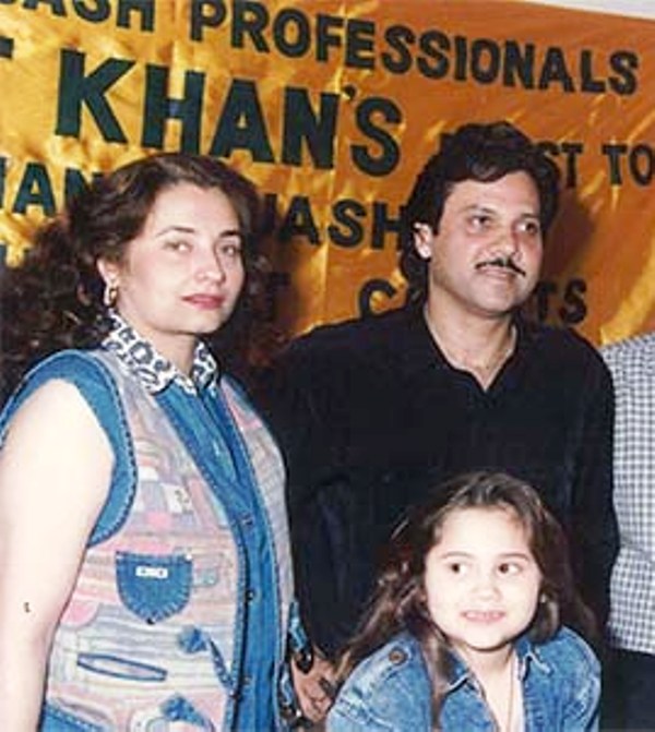 A childhood picture of Zahrah S Khan with her parents, Rehmat Khan and Salma Agha