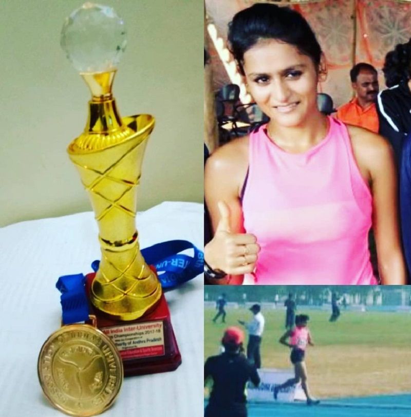 A collage posted by Priyanka Goswami after she won Indian Racewalking championships in 2017