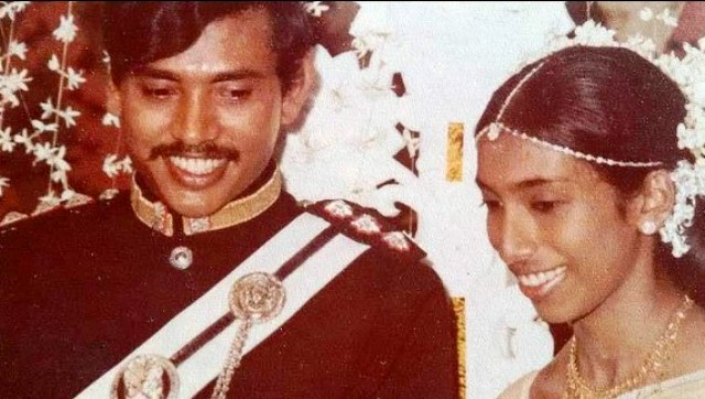 A photo of Gotabaya Rajapaksa taken during his wedding ceremony