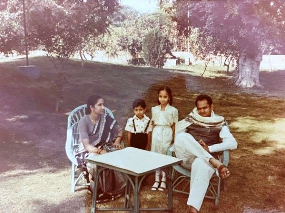 A photograph of Sonia Gehlot with her brother and family taken during her childhood
