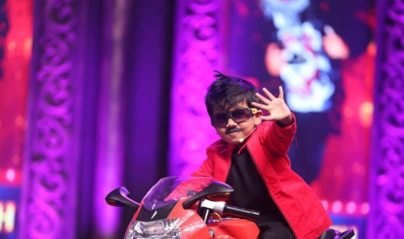 A picture of Ashwanth from the reality show 'Junior Super Star'