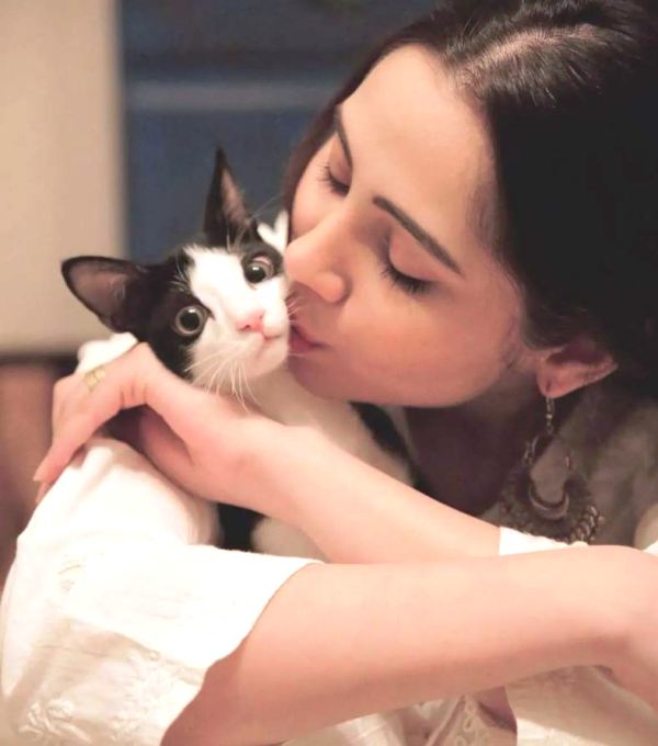 Zahrah S Khan with her cat