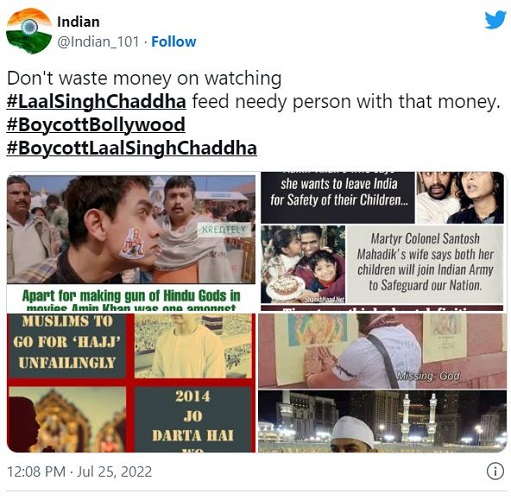  A tweet to boycott Laal Singh Chaddha