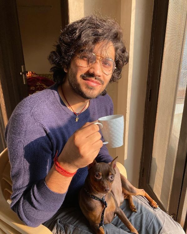 Aman Dhattarwal with his pet dog