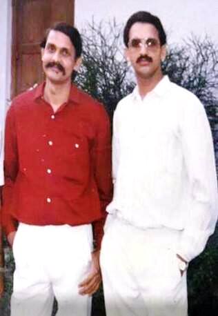 An old photo of Afzal Ansari (right) with his brother Mukhtar Ansari