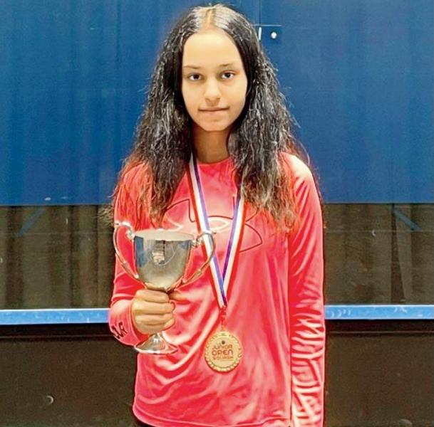 Anahat Singh after winning the US Junior Open Squash Championship