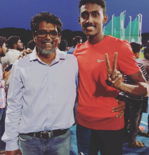 Anees with his coach, Nishad Kumar