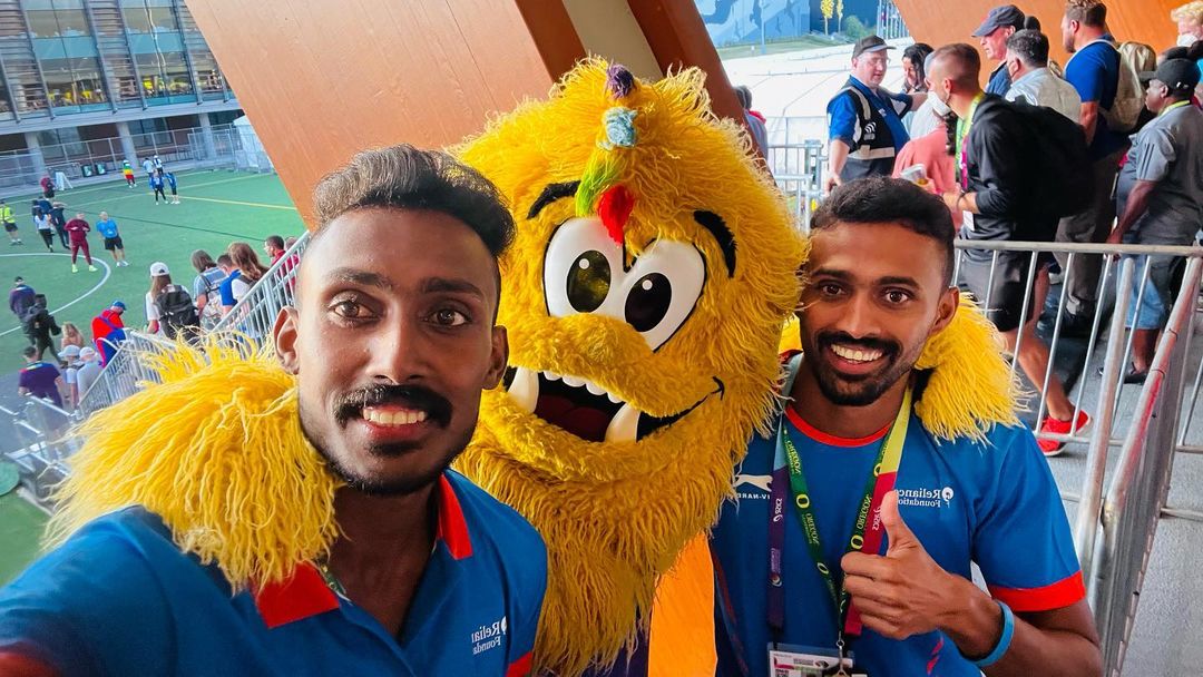 Anees with his elder brother, Anas, at the World Athletics Championships 2022