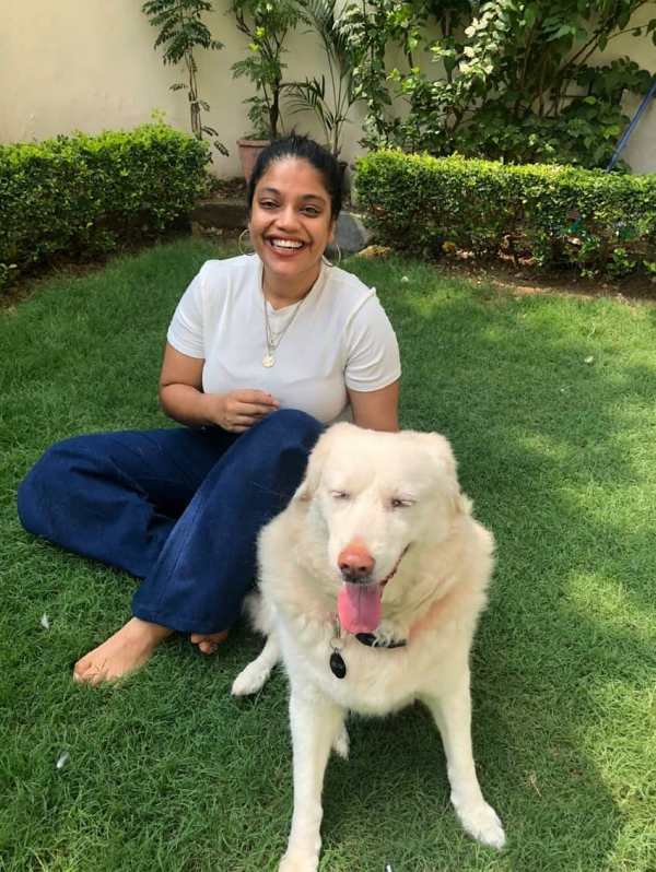 Ankita Bansal with her dog, Blush