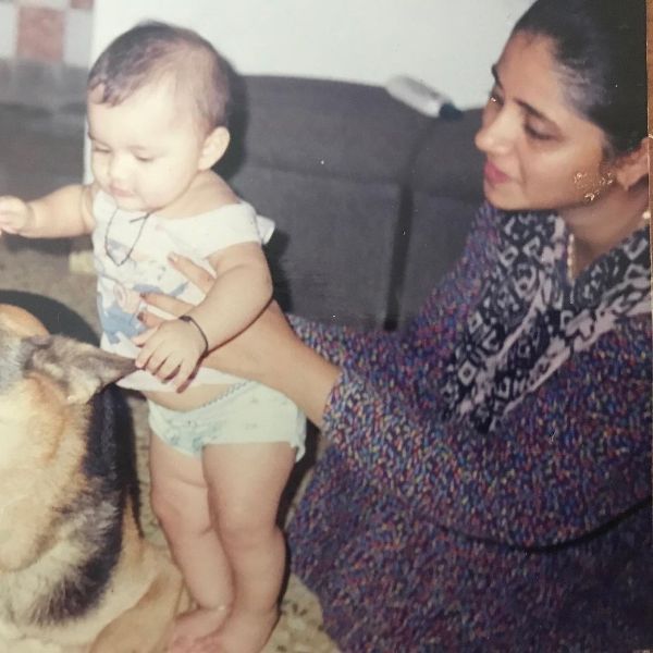 Anushka Luhar as a kid with her mother
