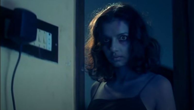 Barkha Madan in a still from the film 'Bhoot' (2003) in the role of a ghost