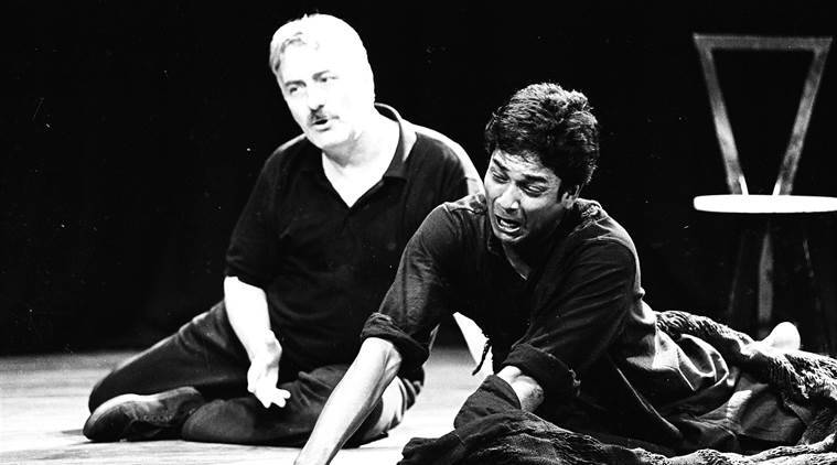 Barry John (left) and Adil Khan (right) performing in the 'Othello - A Play in Black and White'