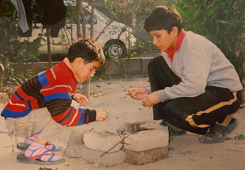 Childhood picture of Aman Dhattarwal (right) with his younger brother Tanishq Dhattarwal