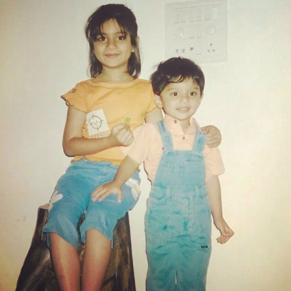 Childhood picture of Anushka Luhar (left) with her brother