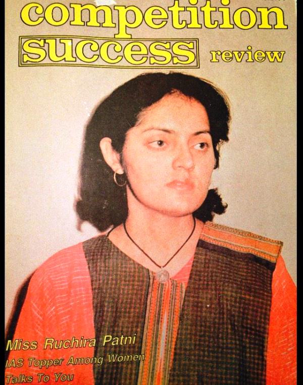 Cover photo of the Competition Success Review, August 1987 featuring Ruchira Kamboj, the all-India women's topper, Civil Services