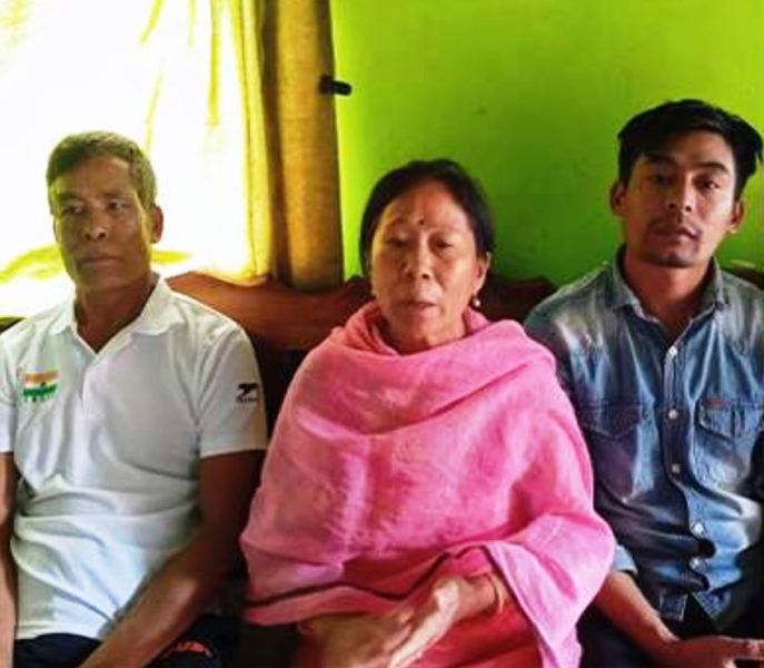From left to right, Bindyarani Devi's father, mother, and brother