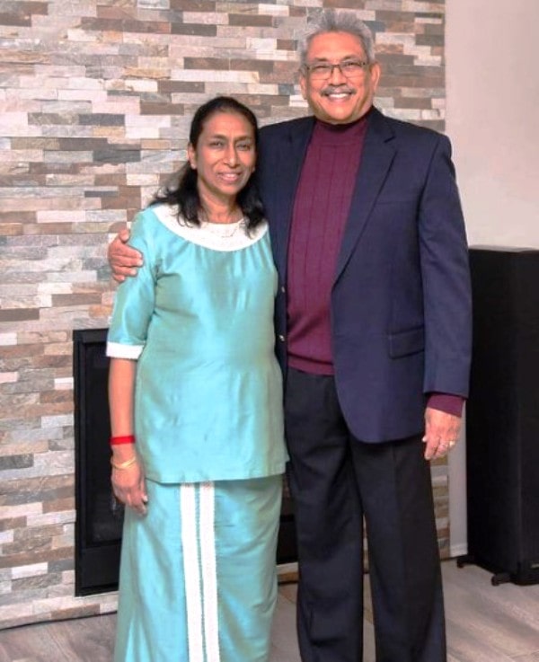 Gotabaya Rajapaksa with his wife Ioma Rajapaksa