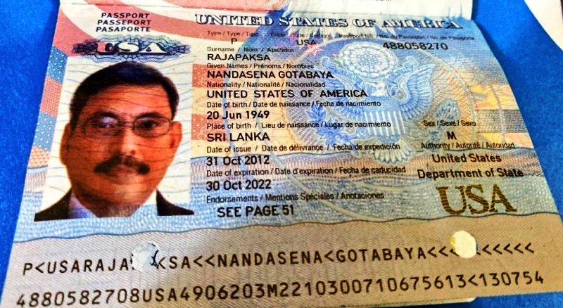 Gotabaya Rajapaksa's US passport