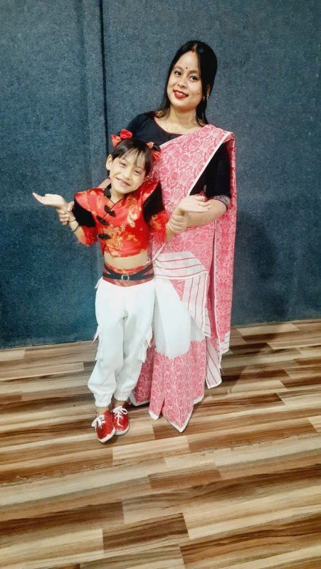 Gunjan Sinha with her mother