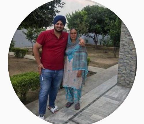 Gurdeep Singh with his mother