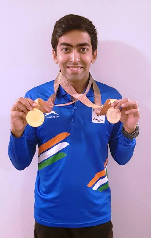 Harmeet Desai at CWG 2018 with his medals