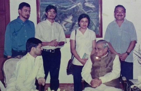 Jaiveer Shergill (standing seconf from left) while meeting the Prime Minister of India in 2000