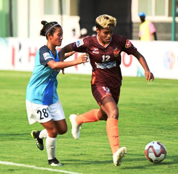 Manisha Kalyan during her match in the 2022 Indian Women's League