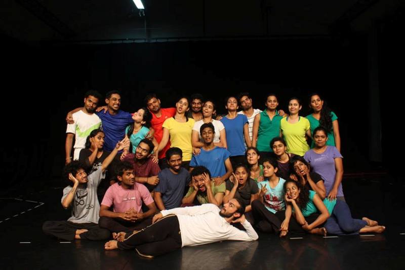 Nidhi with her group at Attakkalari Centre for Movement Arts in Bengaluru, Karnataka