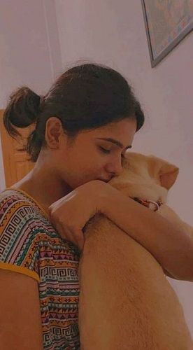 Pooja Pandey with her pet dog