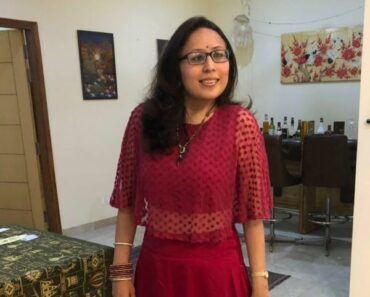 Radhika Gupta at her house