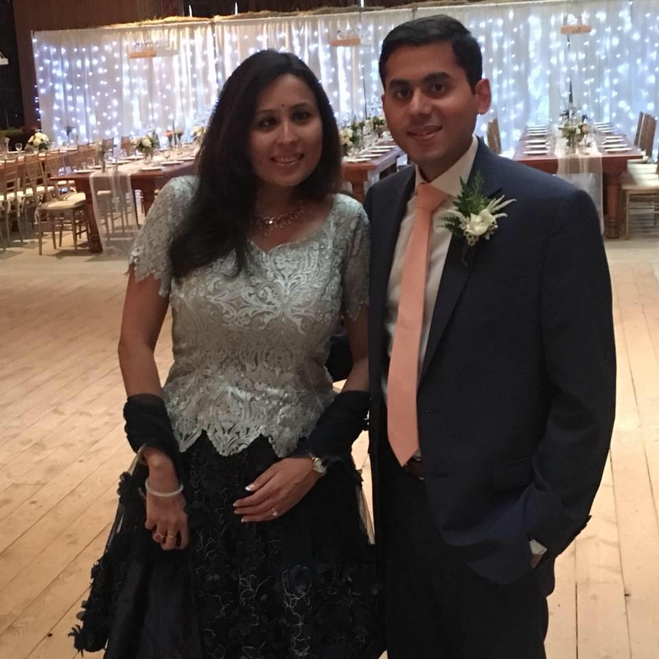 Radhika Gupta with her husband Nalin Moniz