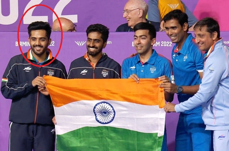 Sanil Shetty with his team at the 2022 Commonwealth Games