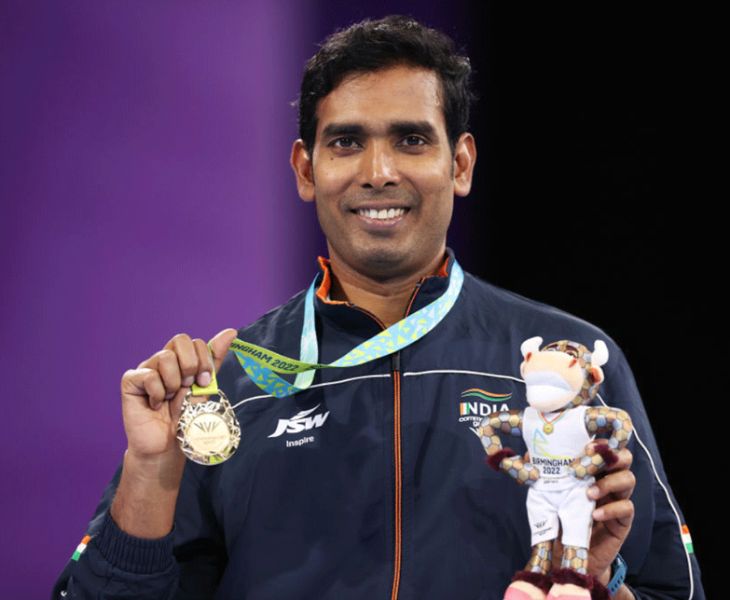 Sharath Kamal won gold in men's singles at the 2022 Birmingham Commonwealth Games