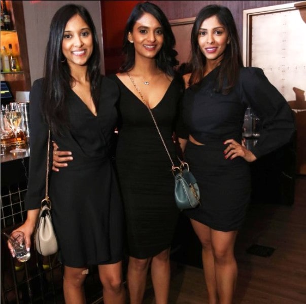 Shital Patel with her sisters Nikita (left) and Arpita (centre)
