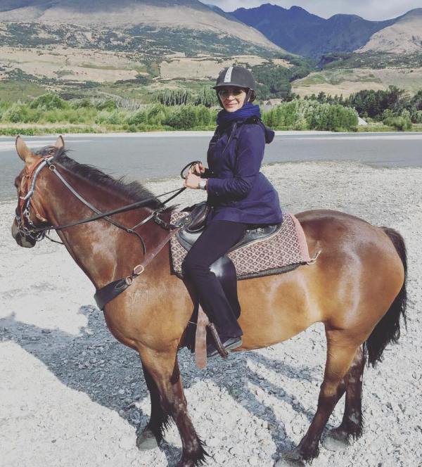 Shweta Kawaatri horse riding while on a vacation in New Zealand