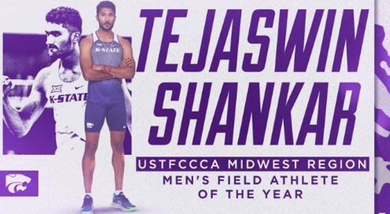 Tejaswin Shankar as the Midwest Region Men's Field Athlete of the Year