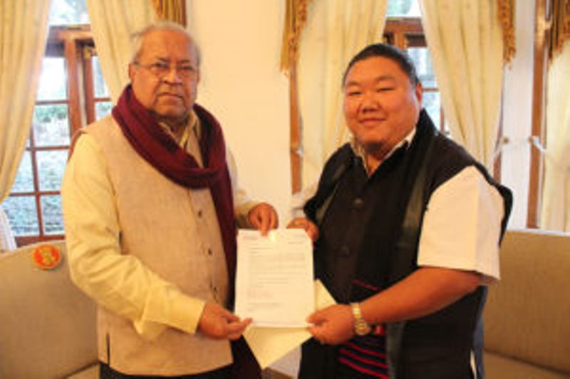 Temjen with Governor of Nagaland &amp; Arunachal Pradesh, P. B. Acharya, at Raj Bhavan Kohima, Nagaland