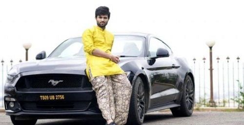Vijay Deverakonda with his Ford Mustang
