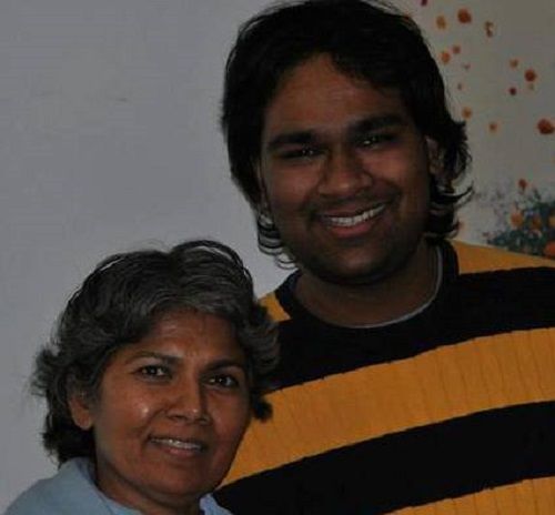 Vyasar Ganesan with his mother