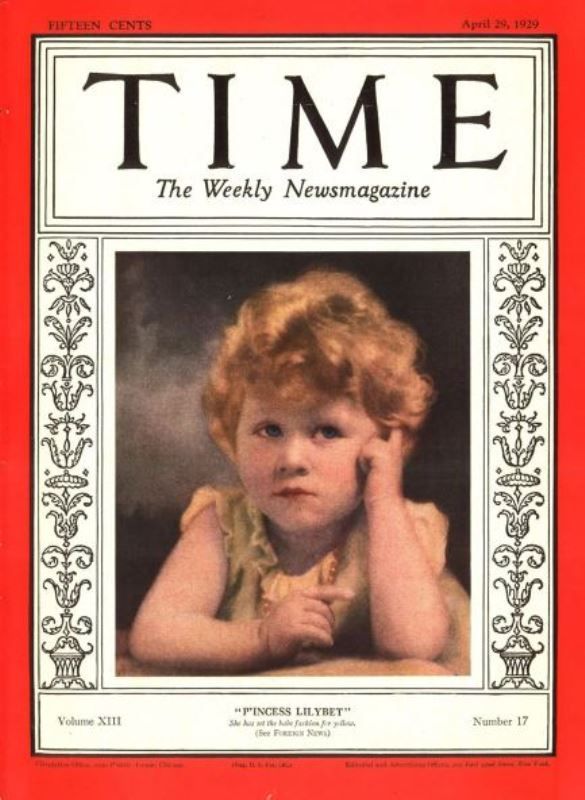 A childhood image of Queen Elizabeth II on the cover on TIME magazine