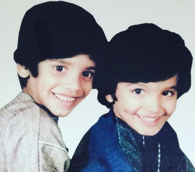 A childhood picture of Diganth Manchale (right) with his brother