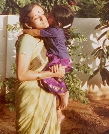 A childhood picture of Gingger Shankar with her mother