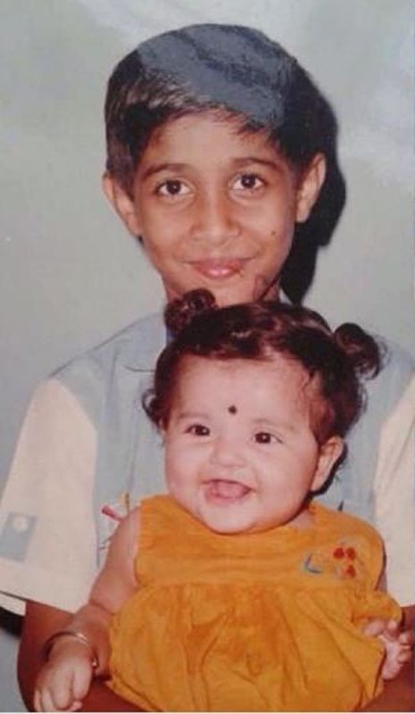 A childhood picture of Megha Chakraborty with his brother Kaustav Chakraborty
