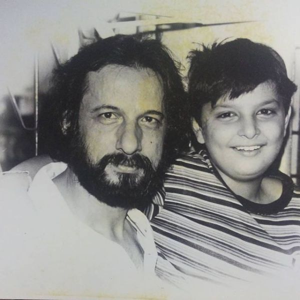 A childhood picture of Rushad Rana with his father