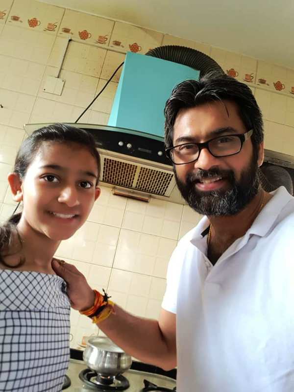 A photo of Kalyan Chaubey with his daughter Aishani