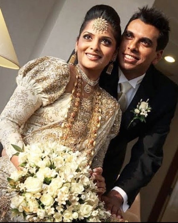A photo of Manoj Rajapaksa with his wife